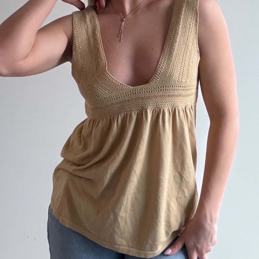 Vintage Theory Crochet Knit‎ Babydoll Top Size Medium